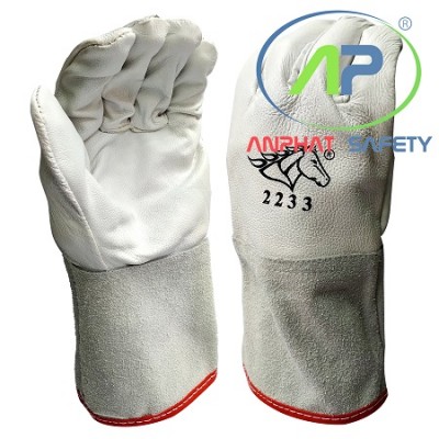 Găng tay hàn tig 2233 dài 28Cm (Heo + Bò)